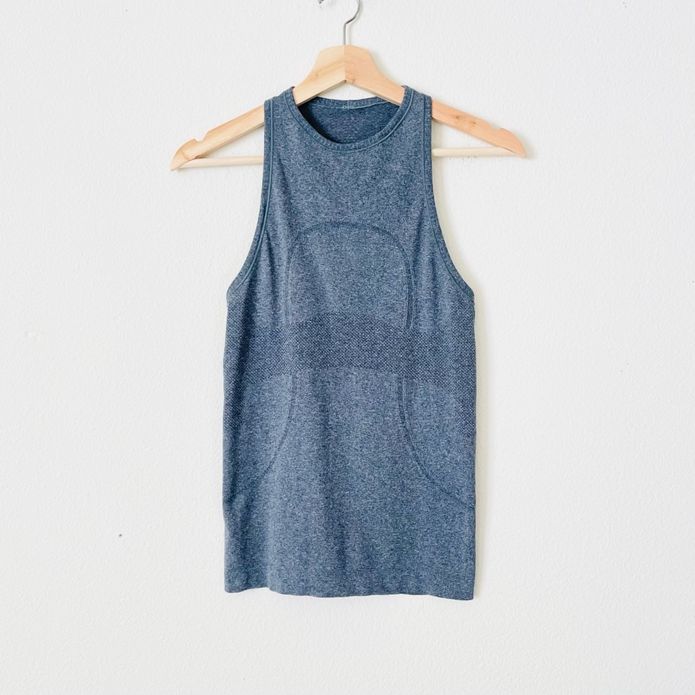Lululemon SIZE 4 Swiftly Tech High Neck Tank Top - Charcoal Gray